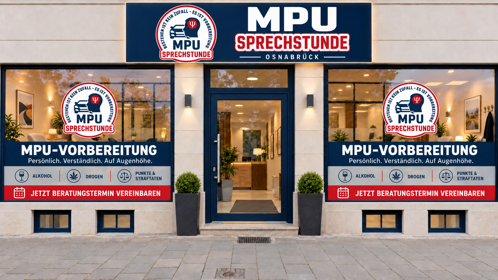 Sanierte Außenansicht der MPU-SPRECHSTUNDE Osnabrück